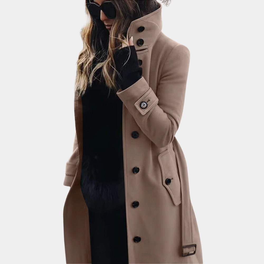 Ava | Elegant Warm Wool Trench Coat for Winter Women 0