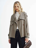 Emily | Stylish Cropped Vintage Plaid Coat 0