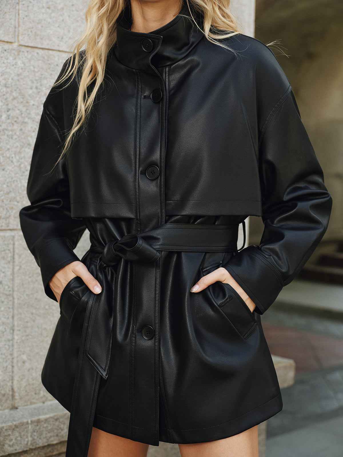 Emily | Stylish Warm Faux Leather Short Coat Jacket 2