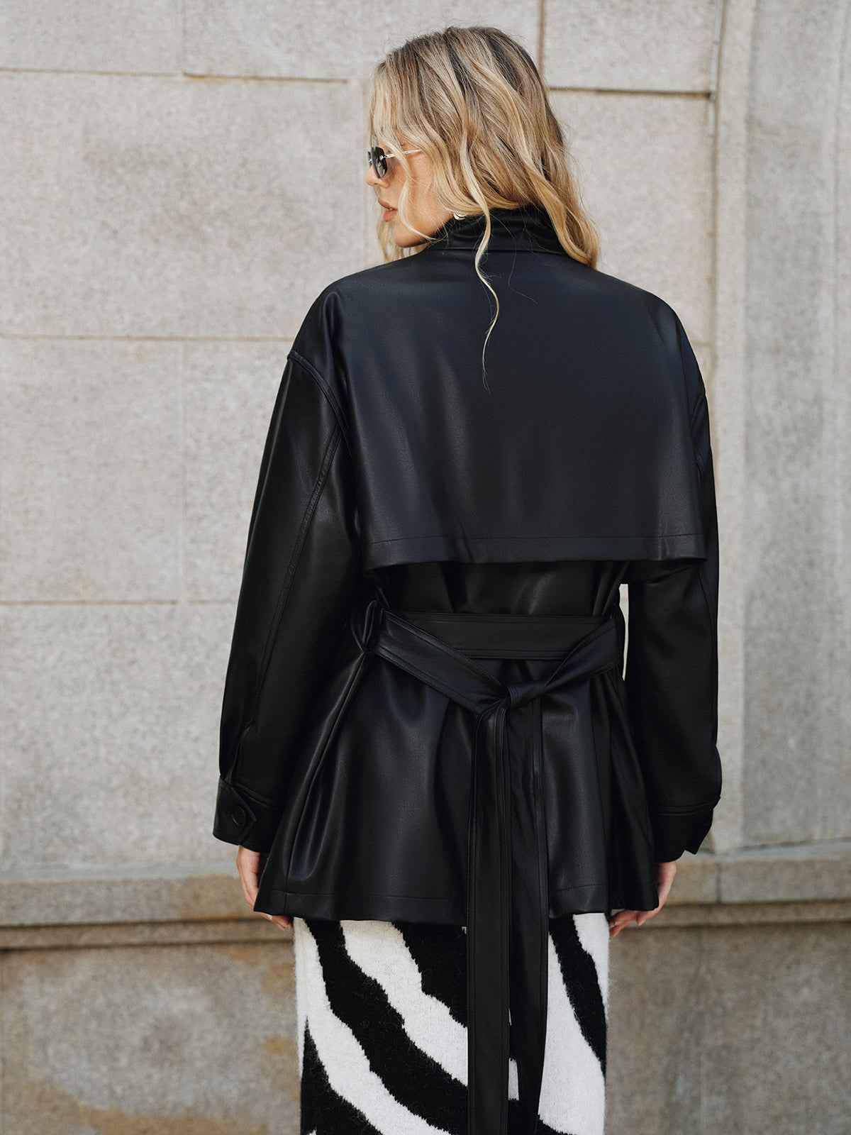 Emily | Stylish Warm Faux Leather Short Coat Jacket 5