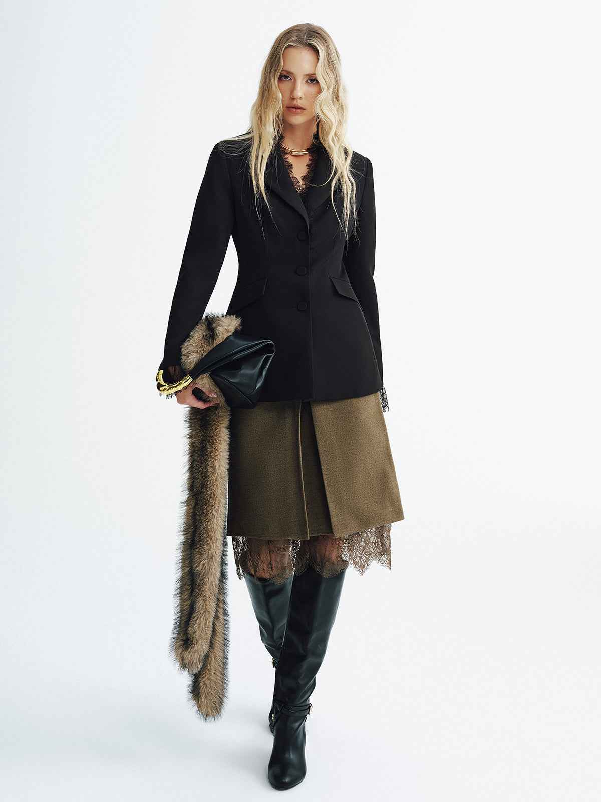 Mia | Elegant Slim Fit Women's Blazer with Lace Detail 2