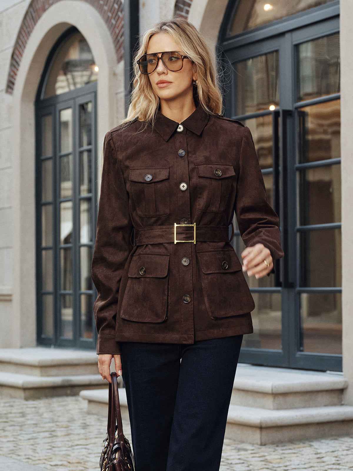 Mia | Stylish Suede Belted Trench Coat for Women 2