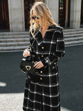 Olivia | Elegant Warm Plaid Long Trench Coat Women 0