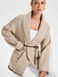 Quincy | Stylish Warm Knit Belted Coat 0