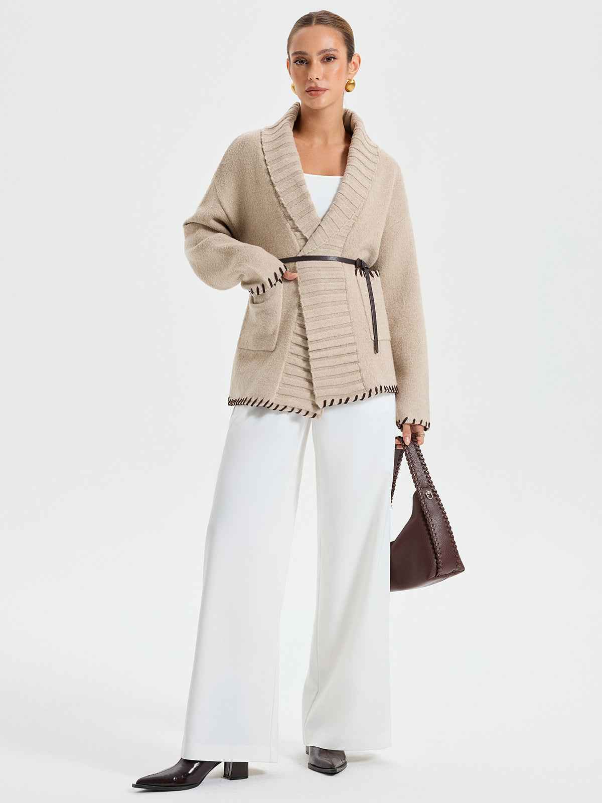 Quincy | Stylish Warm Knit Belted Coat 1