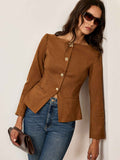 Samantha | Chic Fitted Suede Blazer Jacket 0