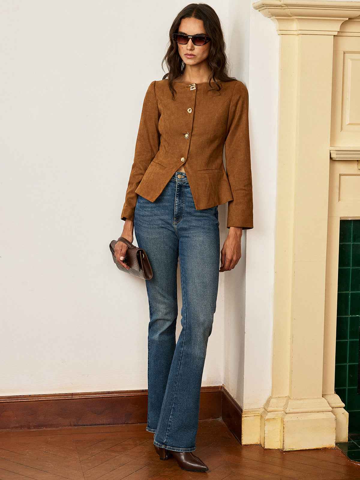 Samantha | Chic Fitted Suede Blazer Jacket 1