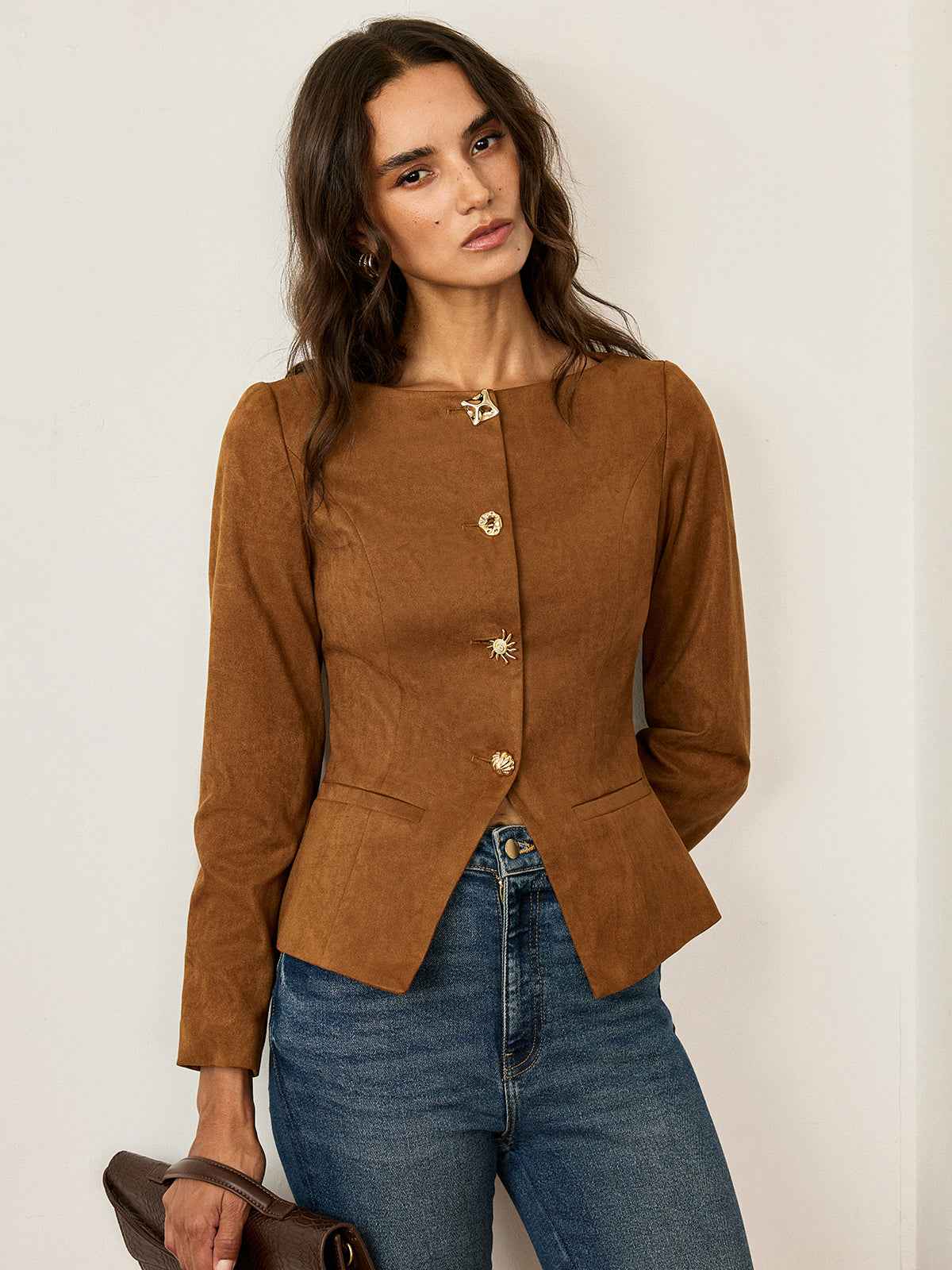 Samantha | Chic Fitted Suede Blazer Jacket 2