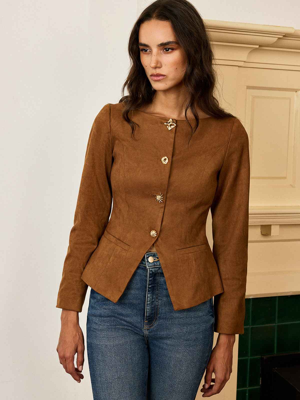 Samantha | Chic Fitted Suede Blazer Jacket 3