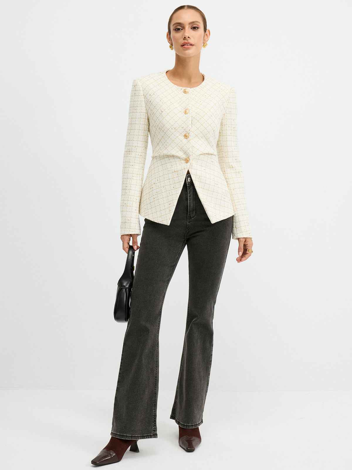 Sophia | Elegant Classic Tweed Waist-Cinching Blazer 3