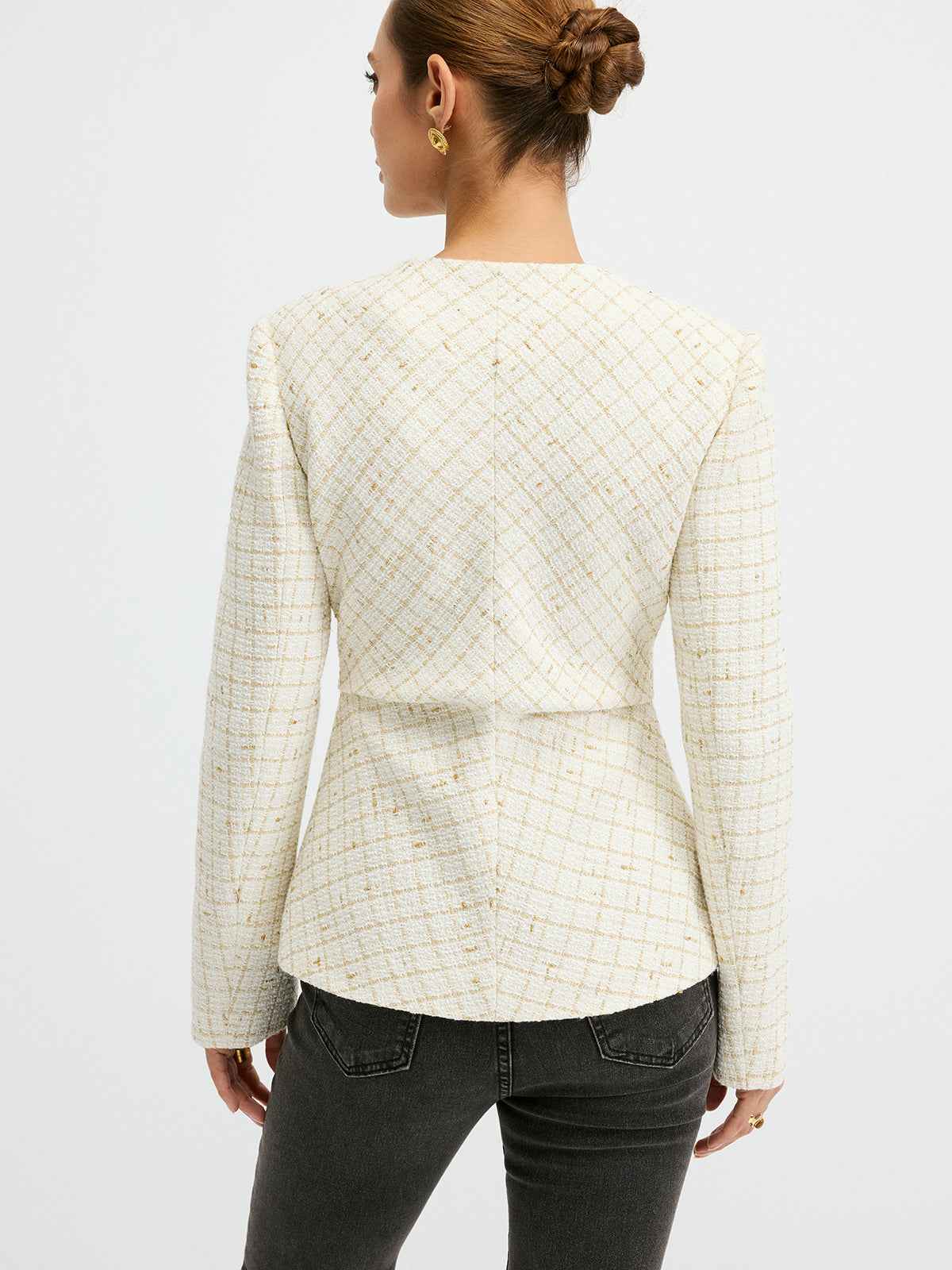 Sophia | Elegant Classic Tweed Waist-Cinching Blazer 5