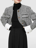 Sophie | Elegant Chic Tweed Boucle Cropped Blazer 0