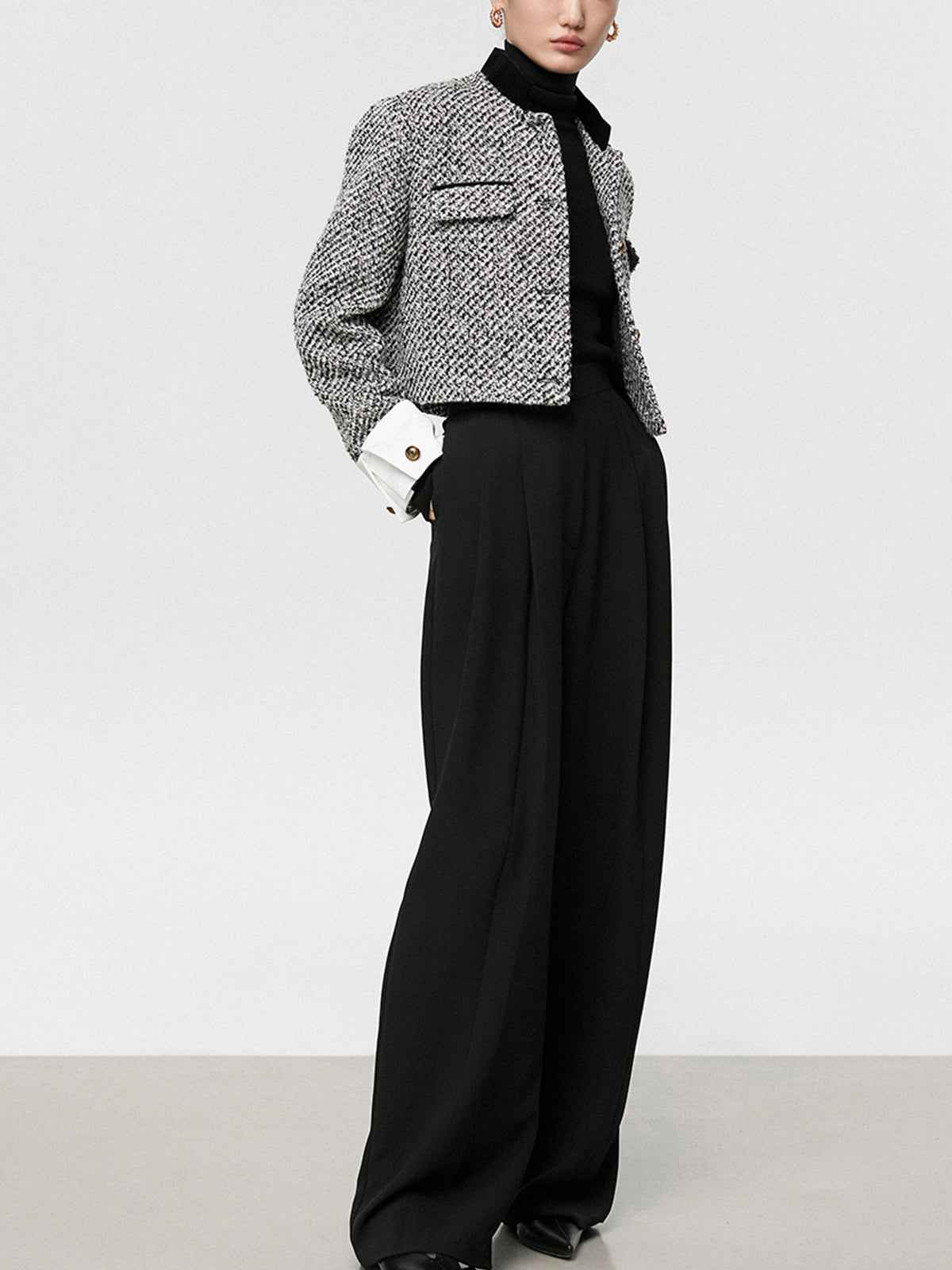 Sophie | Elegant Chic Tweed Boucle Cropped Blazer 2